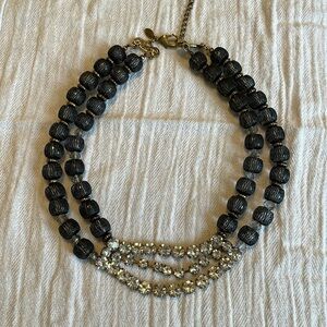 Smoky grey beaded necklace